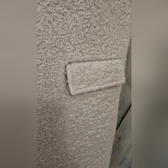 ZARA Bouclé Long Vest Sweater Jacket Taupe Mink Brown.Small.NWT - Picture 13 of 16